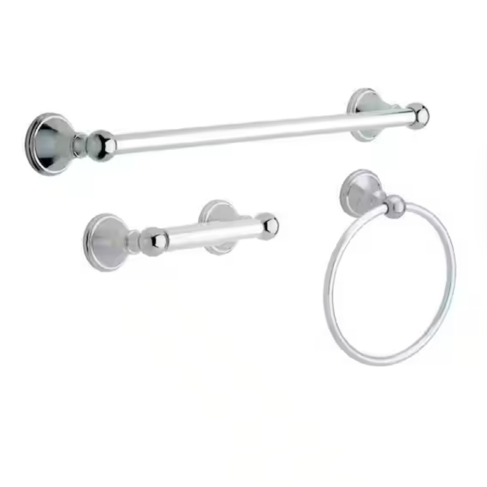 3 Piece Bath Kit Delta 138295 Crestfield Collection, Chrome Hardware